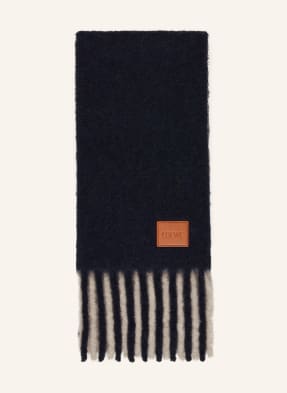 Loewe Šála S Alpakou tmavě modrá / černošedá