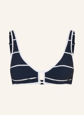 Watercult Bustier Bikini Top Coastal Lines tmavě modrá / bílá