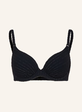 Watercult Bikini Top S Kosticemi Afterlight S Třpytivou Přízí černá / stříbrná
