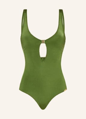 Watercult Badeanzug Crafted Essentials Mit Cut-Out gruen