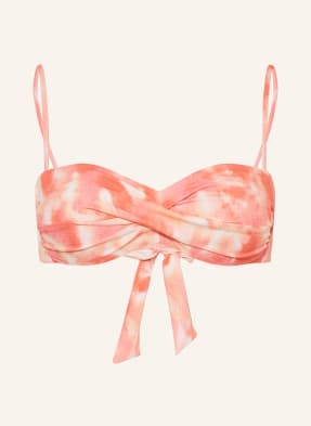 Watercult Bandeau Bikiny Sunhaze Dreams světle červená / krémová / tmavě oranžová
