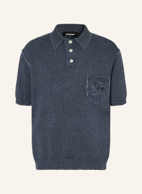 dsquared2 Pletené Polo Tričko tmavě modrá
