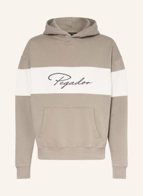 Pegador Oversized Mikina S Kapucí Volos šedá / bílá / černá