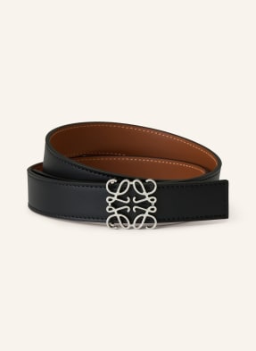 Loewe Kožený Opasek Anagram koňaková / stříbrná / černá