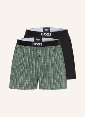 Boss 2er-Pack Web-Boxershorts gruen