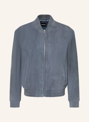 Boss Lederblouson Muller blau