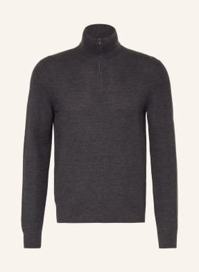 Ralph Lauren Purple Label Svetr Troyer Z Materiálu Piké tmavě šedá
