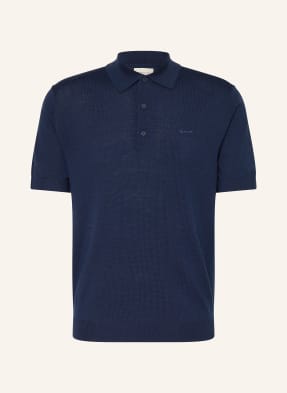 Gant Strick-Poloshirt Regular Fit Aus Merinowolle blau