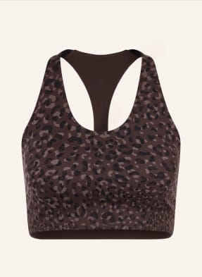 Sweaty Betty Sportovní Podprsenka Power Racer tmavě hnědá / světle hnědá / černá