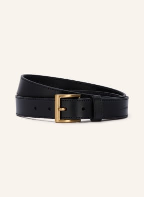 Tommy Hilfiger Kožený Opasek Soho černá / zlatá