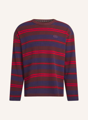 Adidas Originals Dlouhé Rukávy 90s Alternative tmavě fialová / hnědá / červená