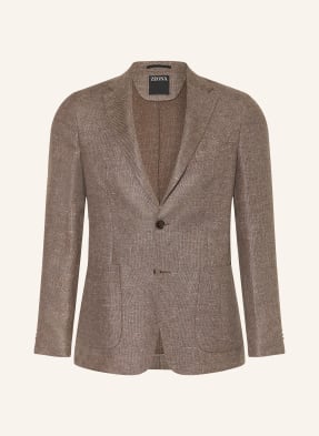 Zegna Sako Drop 7 Extra Slim Fit hnědá