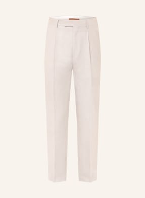 Zegna Chino Extra Slim Fit S Lnem šedá