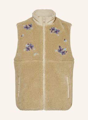 Tommy Hilfiger Teddyfellová Vesta béžová