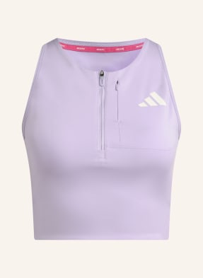 Adidas Běžecké Tričko Adizero Crop světle fialová