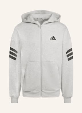 Adidas Mikina S Kapucí Future Icons 3-Stripes světle šedá / černá