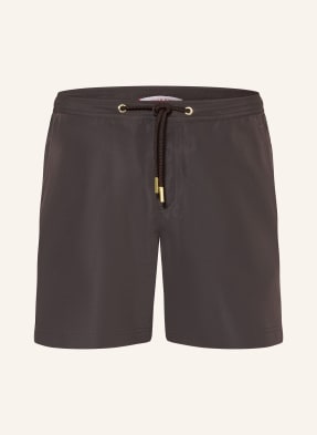 Orlebar Brown Plavky Bulldog Drawcord tmavě hnědá