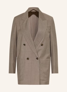 Max Mara Dlouhý Blejzr Acciaio černošedá / krémová