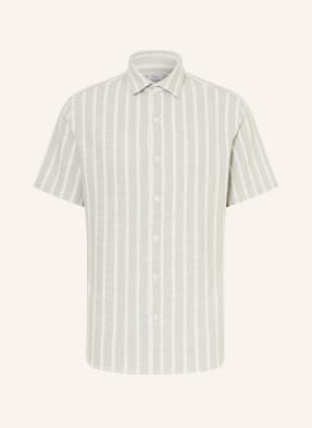 Paul Hemd Comfort Fit Mit Leinen gruen