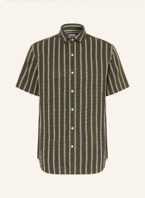 Paul Hemd Comfort Fit Mit Leinen gruen