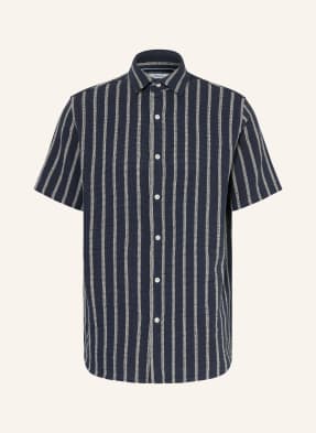 Paul Košile Comfort Fit S Lnem tmavě modrá / bílá