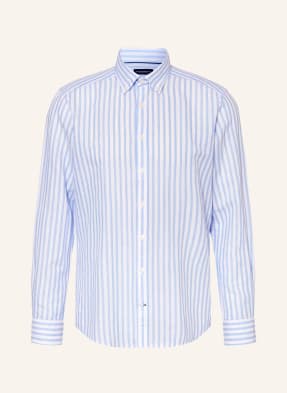 Strokesman's Hemd Regular Fit Mit Leinen blau