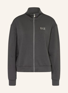 ea7 Emporio Armani Mikina S Ozdobnými Kameny tmavě šedá