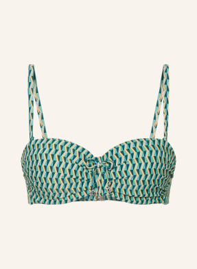 Cyell Bikiny S Ramínky Groovy Graphic zelená / tmavě zelená / bílá