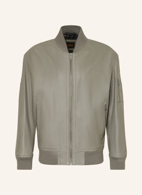 Boss Lederblouson Jakri gruen