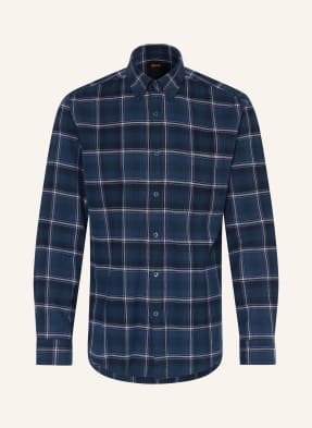 Boss Flanellhemd Rickert Regular Fit blau
