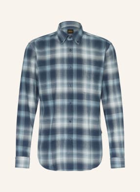 Boss Flanellhemd Rickert Regular Fit blau