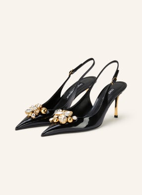 Dolce & Gabbana Slingpumps Mit Schmucksteinen schwarz