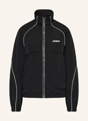 Tommy Jeans Tréninková Bunda černá / bílá