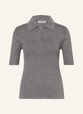 Jil Sander Pletené Polo Tričko šedá