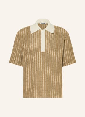 Jil Sander Pletené Polo Tričko velbloudí / krémová
