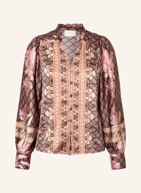 Neo Noir Satinbluse Massima Mit Rüschen schwarz