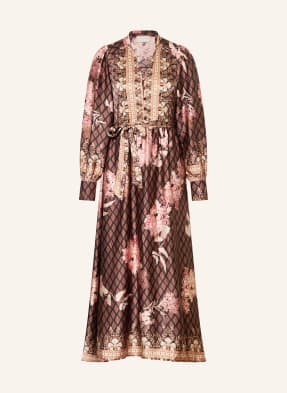 Neo Noir Satinkleid Nova Mit Rüschen schwarz