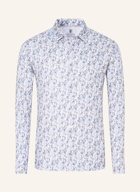 Desoto Košile Z Džersejové Tkaniny Slim Fit krémová / hnědá / modrá