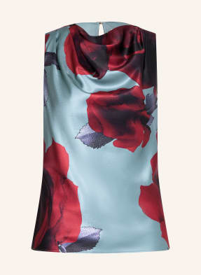Ted Baker Saténové Tričko Harplyn černošedá / tmavě fialová / tmavě červená