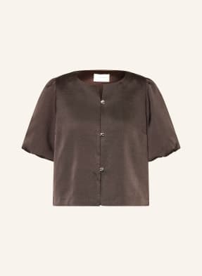 Neo Noir Blusenshirt Aisa Aus Satin braun