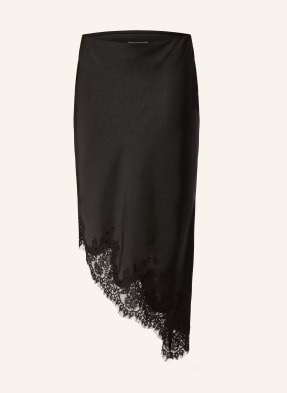 Neo Noir Satinrock Fiora Mit Spitze schwarz