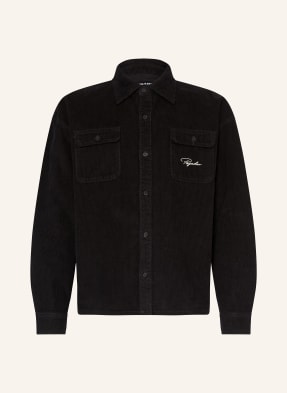 Pegador Oversized Overshirt Bilaspur Comfort Fit Z Manšestru černá