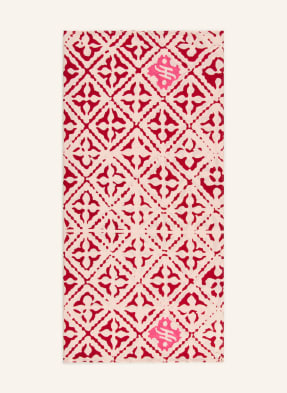 Friendly Hunting Hedvábný Šátek světle růžová / tmavě červená