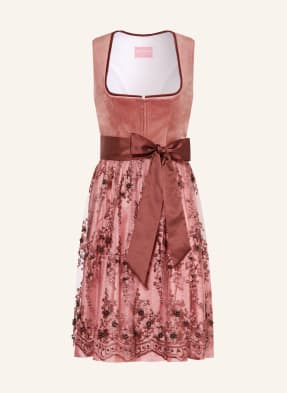 Krüger Dirndl Kaelyn S Ozdobnými Perličkami světle červená / hnědá