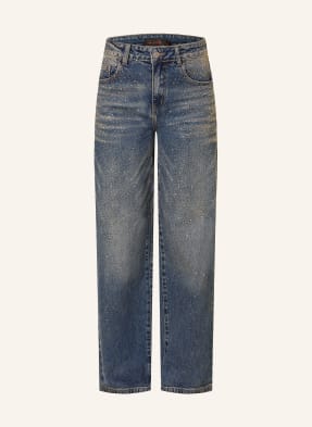 Miss Goodlife Straight Jeans Mit Schmucksteinen blau