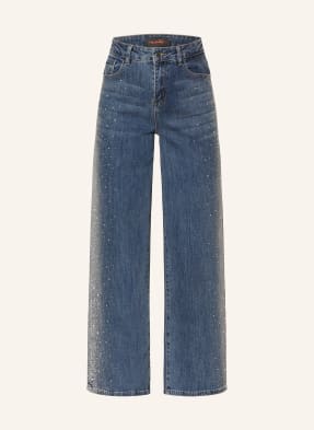 Miss Goodlife Straight Jeans Mit Schmucksteinen blau