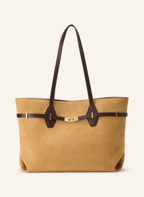 Charles & Keith Nákupní Taška Arlet Tote velbloudí / zlatá / tmavě hnědá