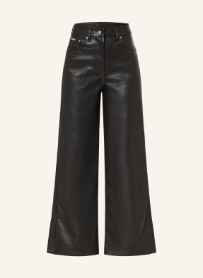 Calvin Klein Jeans Marlenehose In Lederoptik schwarz
