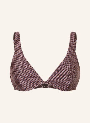 Jets Australia Bikini Top S Ramínky Desert Geo tmavě hnědá / tmavě oranžová / modrá