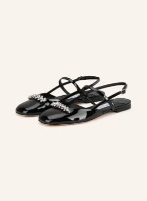 Jimmy Choo Baleríny Mary Jane Belinda S Ozdobnými Kamínky černá / stříbrná